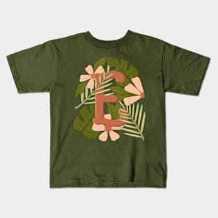 letter e floralart Kids T-Shirt